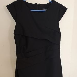 Topshop Midi Sheath Black Dress Sz 12
